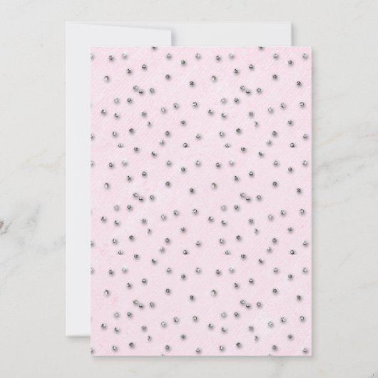Classy Jewel Pink Sparkle Glitter Girl Baby shower Kaart (Achterkant)