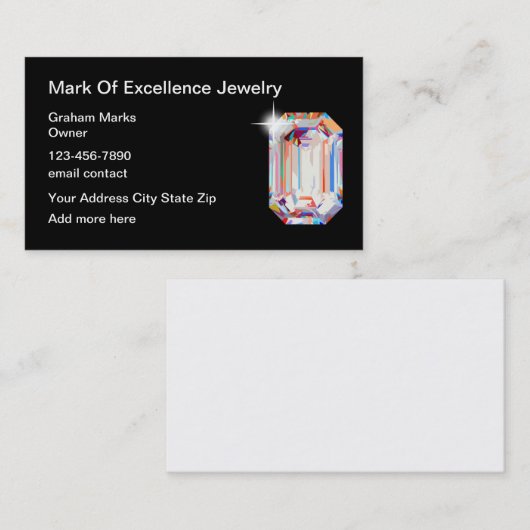 Classy Jewelry Bling Store Retail Visitekaartje (Voorkant / Achterkant)