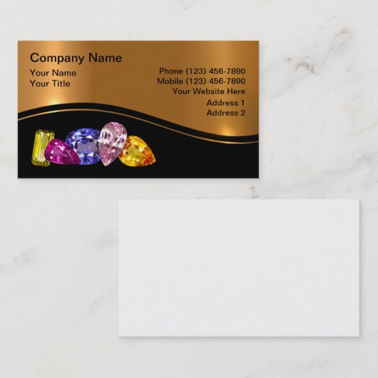 Classy Jewelry Bling Visitekaartjes (Voorkant / Achterkant)