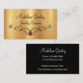 Classy Jewelry Designer Faux Jewels Visitekaartje (Voorkant / Achterkant)