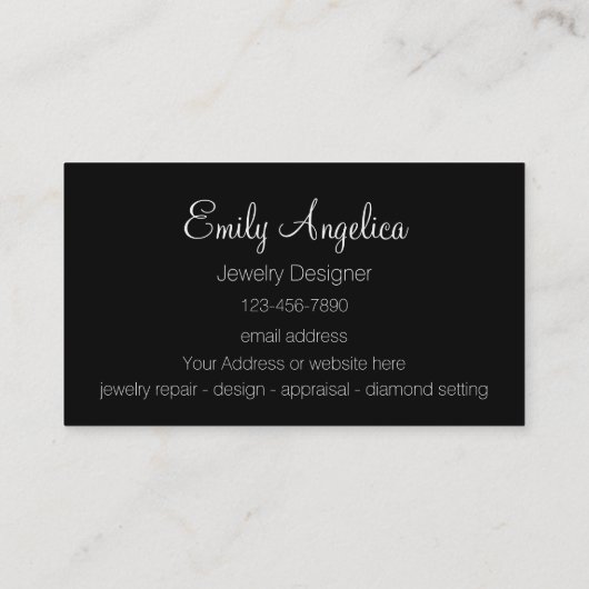 Classy Jewelry Designer Glitzy Bling Visitekaartje (Achterkant)