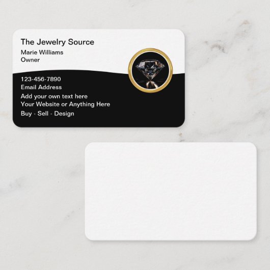 Classy Jewelry Theme Visitekaartjes Design (Voorkant / Achterkant)