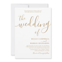 Classy kalligrafie wit & gouden bruiloft