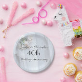 Classy  kant 40e bruiloft Jubileum Party Papieren Bordje (Feest)