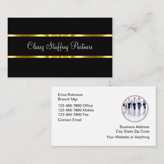Classy Kantoor Staffing HR-Visitekaartjes Visitekaartje (Voorkant / Achterkant)