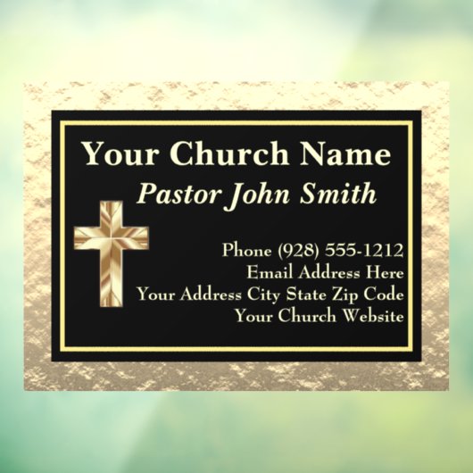 Classy Kerk Pastor Goud en Zwart Raamsticker (Vel 3)