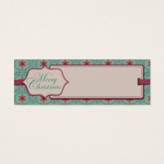 Classy Kerst Skinny Gift Label Mini Visitekaartjes (Voorkant)