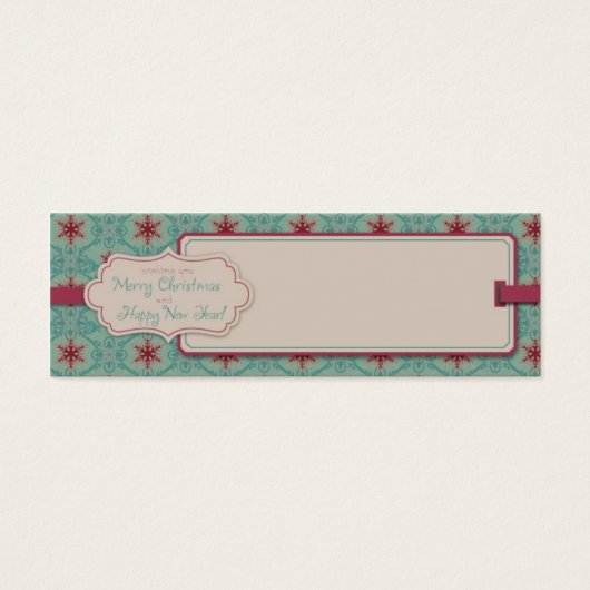 Classy Kerst Skinny Gift Label Mini Visitekaartjes (Voorkant)