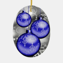 Classy Kerstblauw Silver Grey Ornament
