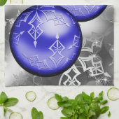 Classy Kerstblauw Zilver Grey Kitchen Towel Theedoek (Gevouwen)