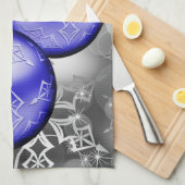 Classy Kerstblauw Zilver Grey Kitchen Towel Theedoek (Quarter Fold)