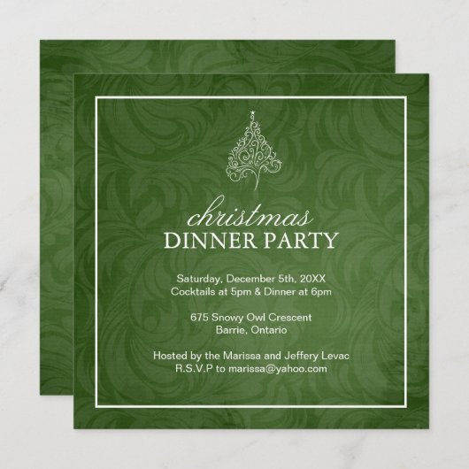 Classy-kerstfeestuitnodiging Kaart (Voorkant / Achterkant)