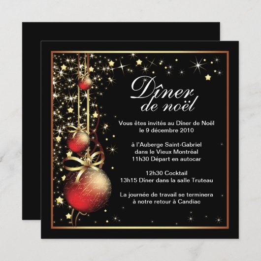 Classy-kerstfeestuitnodiging Kaart (Voorkant / Achterkant)