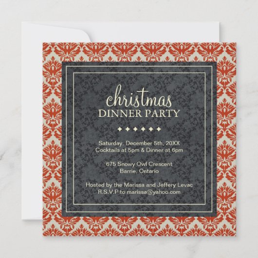 Classy-kerstfeestuitnodiging Kaart (Voorkant)