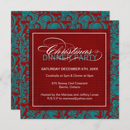 Classy-kerstfeestuitnodiging Kaart (Voorkant / Achterkant)