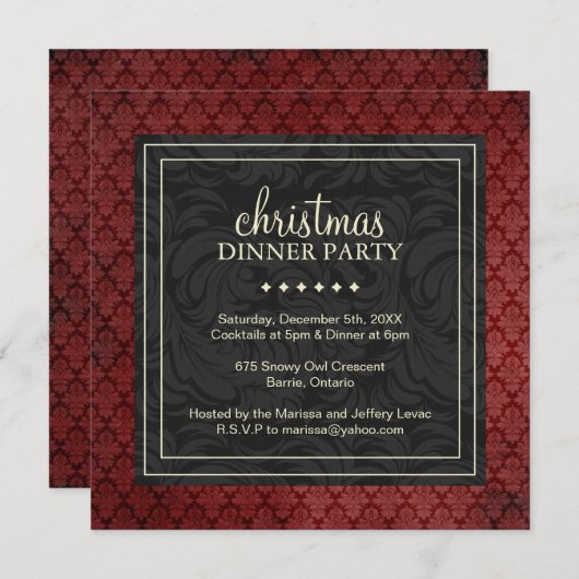 Classy-kerstfeestuitnodiging Kaart (Voorkant / Achterkant)