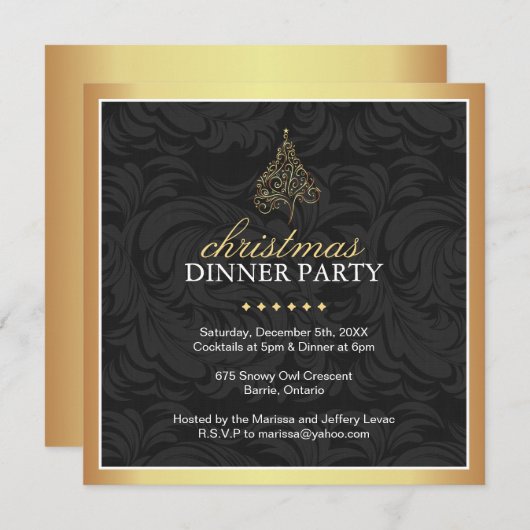 Classy-kerstfeestuitnodiging Kaart (Voorkant / Achterkant)