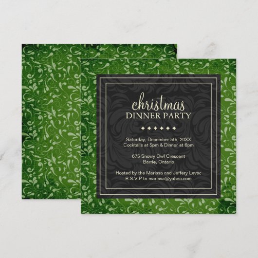 Classy-kerstfeestuitnodiging Kaart (Voorkant / Achterkant)