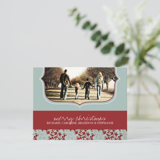 Classy-kerstfotokaart Feestdagenkaart (Staand voorkant)