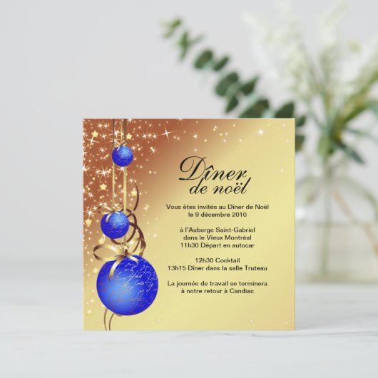 Classy-kerstkaartuitnodiging Kaart (Staand voorkant)