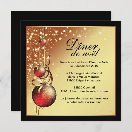 Classy-kerstkaartuitnodiging Kaart (Voorkant / Achterkant)