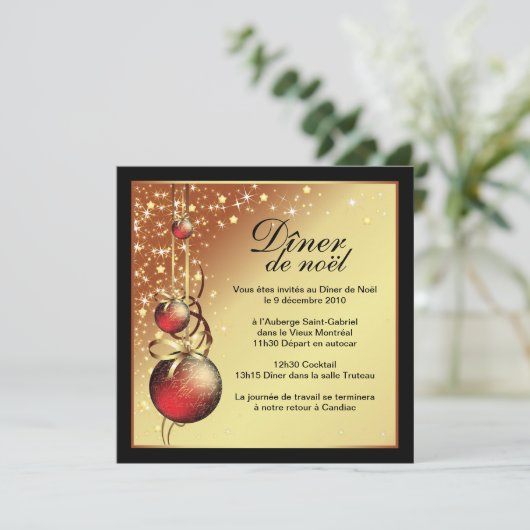 Classy-kerstkaartuitnodiging Kaart (Staand voorkant)