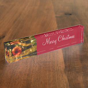 Classy kerstKantoor Naambordje