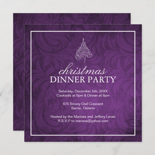 Classy Kerstmis uitnodiging (Voorkant / Achterkant)