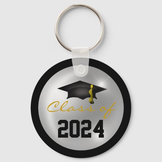 Classy Klasse van 2024 Graduation Cap Sleutelhanger (Voorkant)