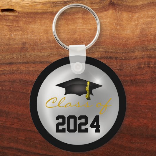 Classy Klasse van 2024 Graduation Cap Sleutelhanger (Voorkant)