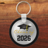 Classy Klasse van 2024 Graduation Cap Sleutelhanger (Voorkant)