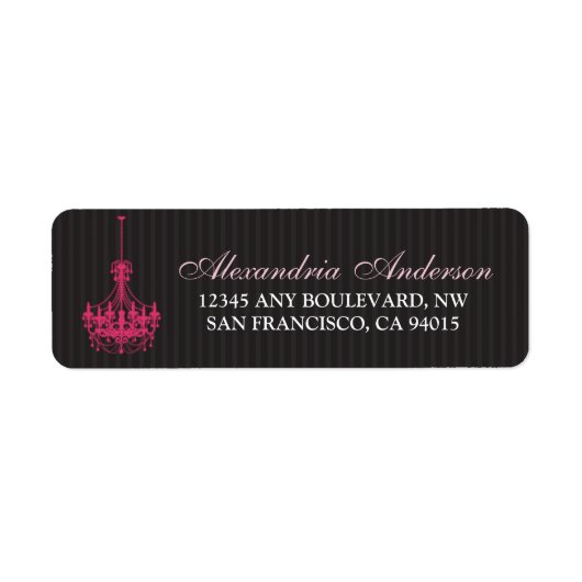 Classy kroonluchter retour adres label (fuchsia) (Voorkant)