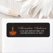 Classy kroonluchter retouradres label (sinaasappel (Insitu)