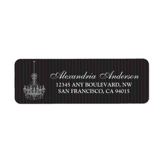 Classy kroonluchter retouradres Label (zilver) (Voorkant)