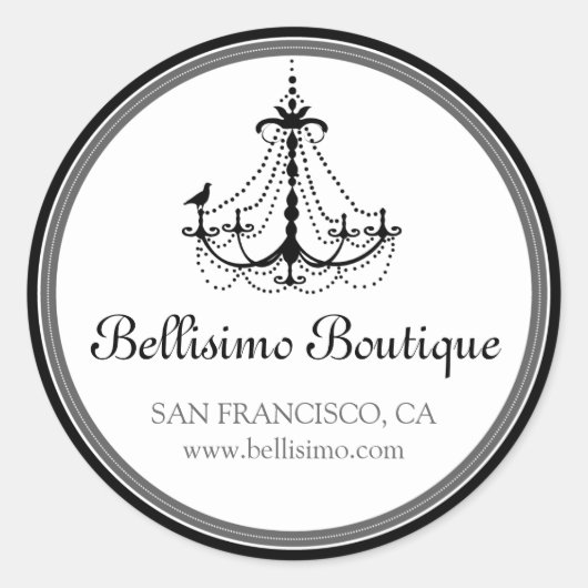 Classy Kroonluchter Sticker Zwart/Grijs (Voorkant)