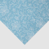 Classy laat bloemenkunstpatroon op azuurblauw tissuepapier (Detail)