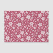 Classy laat bloemenkunstpatroon op donkerroze tissuepapier (Voorkant)