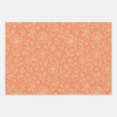 Classy laat bloemenkunstpatroon op koraal Sinaasap Inpakpapier Vel (Voorkant)