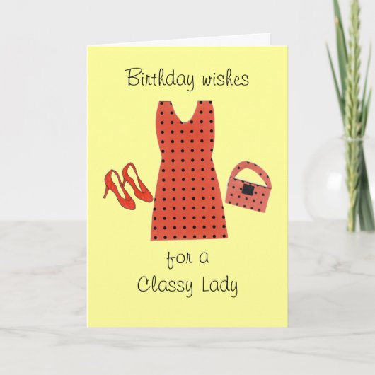 Classy Lady Birthday - Designer Clothes Kaart (Voorkant)
