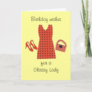 Classy Lady Birthday - Designer Clothes Kaart