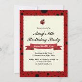 Classy Ladybug Black & Red Birthday-uitnodigingen Kaart (Voorkant)