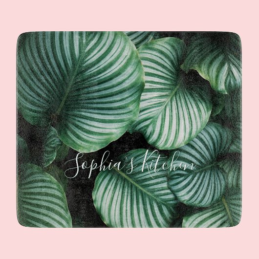 Classy Large Leaf Design, Jouw naam of tekst Snijplank