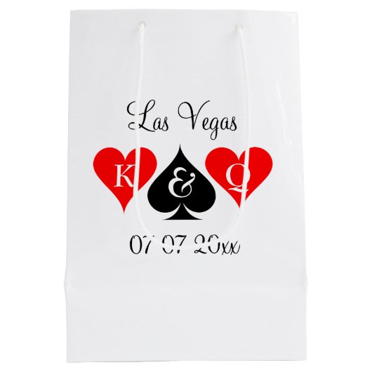 Classy Las Vegas bestemmings bruiloft gepersonalis Medium Cadeauzakje (Achterkant)