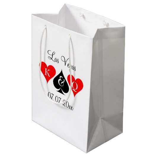 Classy Las Vegas bestemmings bruiloft gepersonalis Medium Cadeauzakje (Achterkant Gekanteld)