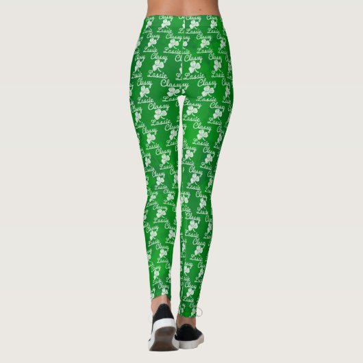Classy Lassie Green Shamrock St. Patricks Day Leggings (Achterkant)