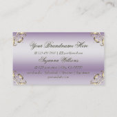Classy Lavendel Gold  elegantie en Fancy Visitekaartje (Achterkant)