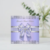 Classy Lavender en Silver Invite Kaart (Staand voorkant)