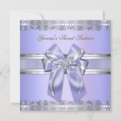 Classy Lavender en Silver Invite Kaart (Voorkant)