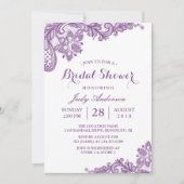 Classy Lavender Paars Modern Lace Vrijgezellenfees Kaart (Voorkant)