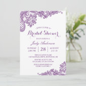 Classy Lavender Paars Modern Lace Vrijgezellenfees Kaart (Staand voorkant)